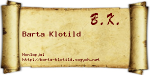 Barta Klotild névjegykártya